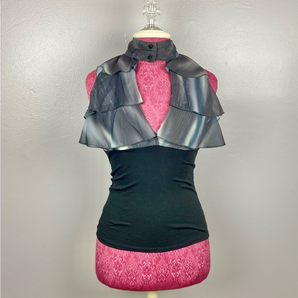 Sexy and Cute BB Co. Low Front Sheer Ruffled Top Sleeveless